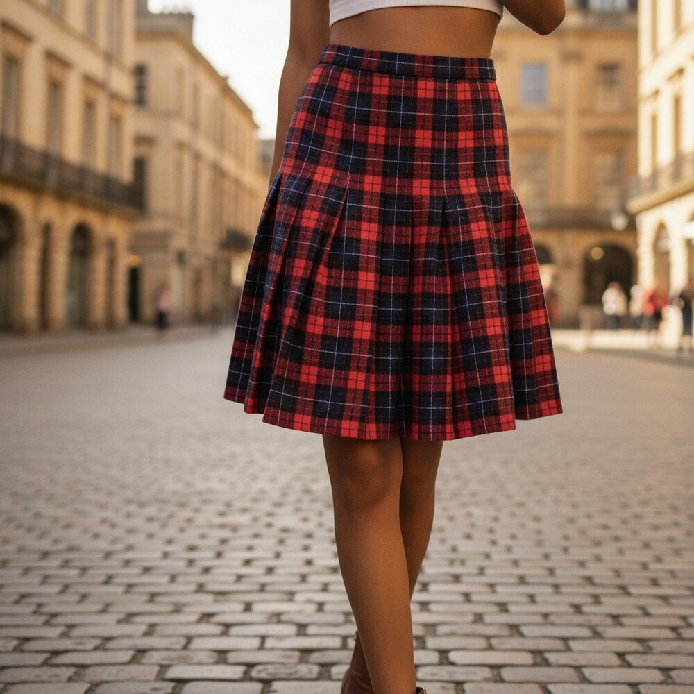 PENDLETON VINTAGE Manson Tartan Wool Skirt XS Pleated High Waist Academia Preppy